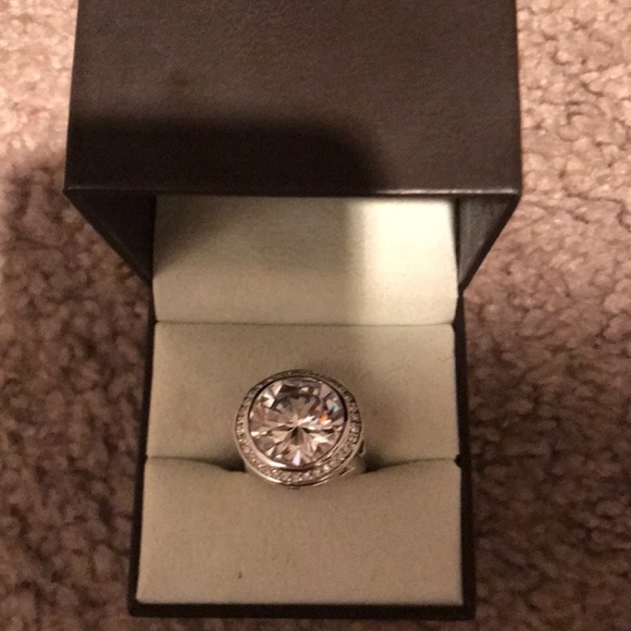 Sterling statement ring White topaz & Cubic zirconia.new never worn